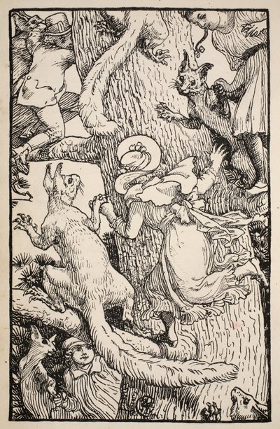 The Children climbed the Christmas tree with animals and all, illustration from 